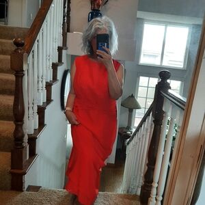 Red dress by wedding dress company